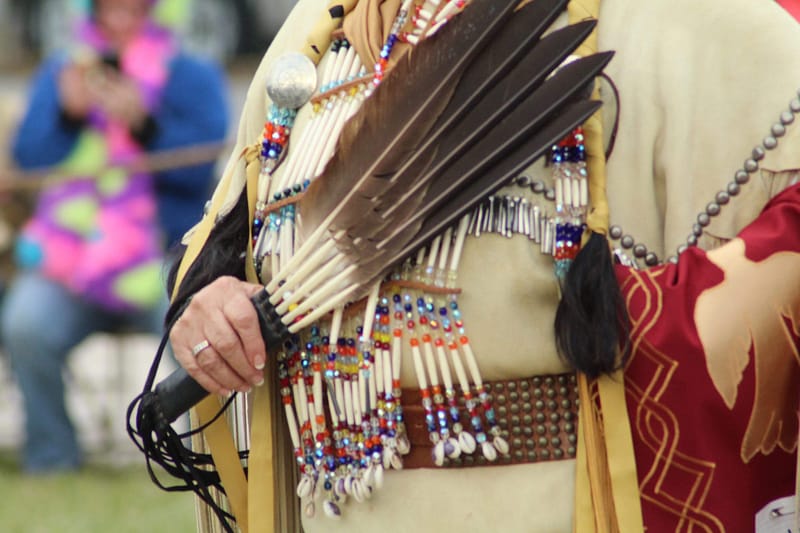 Native American participating in the Pow Wow