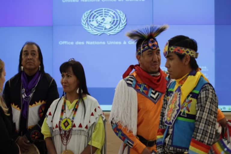 "Yellow Bird Apache Dancers Perform in Human Rights Council Chamber at UN Meeting on Rights of Indigenous Peoples." by US Mission Geneva is licensed under CC BY-ND 2.0
